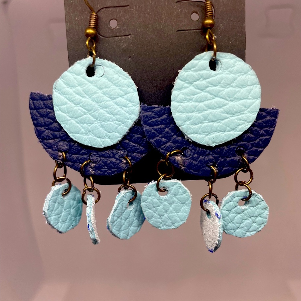 Beautiful and cute leather earrings